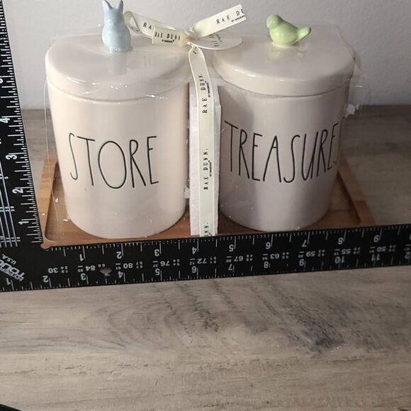 RAE Dunn Jar Set on Wood Tray - Picture 3 of 4